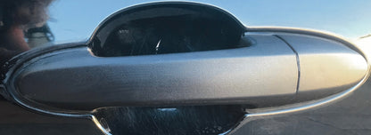 Vehicle door handles, plastic surrounds to the doors and bumpers, use Leatherique Plastic Restorer