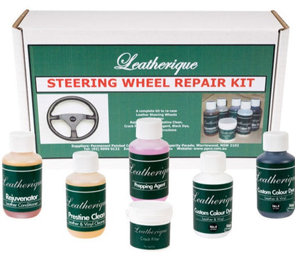 Leather Steering Wheel Repair Kit, can be colour matched. Standard colour Black