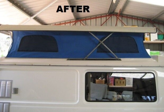 Leatherique Canvas Dye, Caravan Pop Top canvas completely restored.